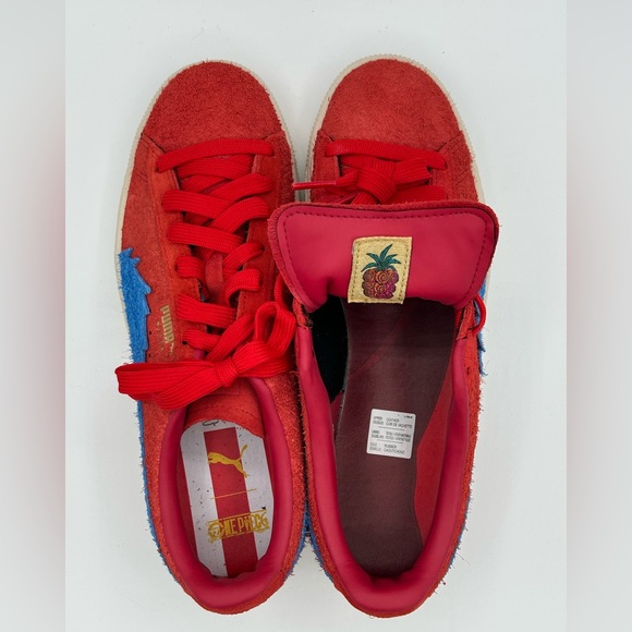 Puma x One Piece Collab Buggy Sneakers Red Blue Suede Men's 6.5